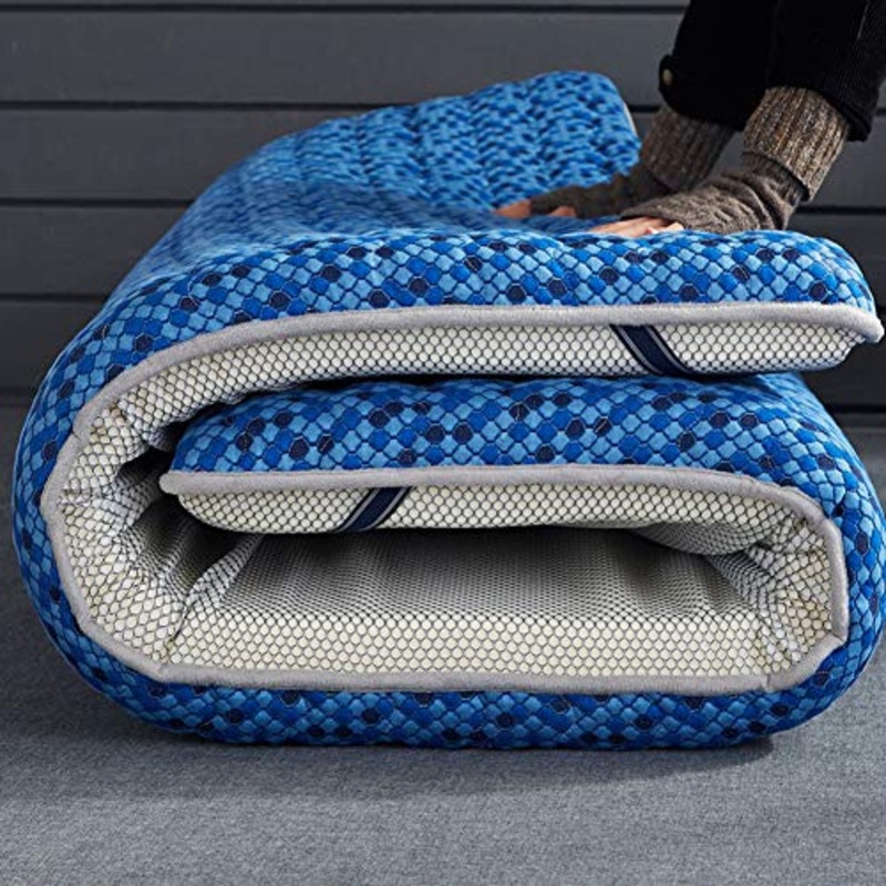 Nileco Lattice Naturale Coprimaterasso Trapuntato,traspirabilit Materasso Futon Addensare Materasso Tatami Stuoie Home,dormitorio Studentesco Morbido Coprimaterasso-a 120x200cm(47x79inch)