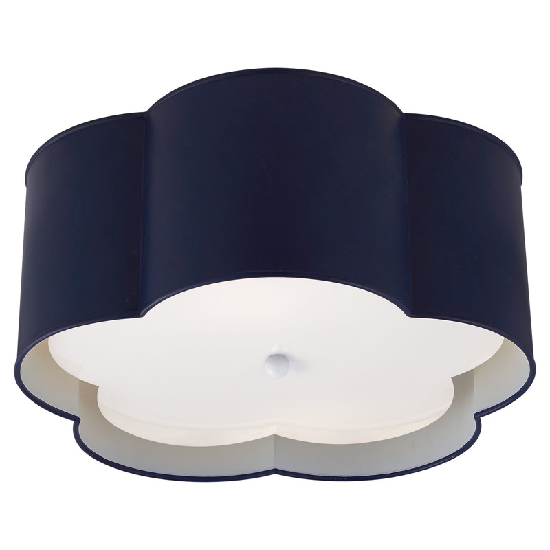Two Light Flush Mount from the Bryce Collection in French Navy and White Finish by Visual Comfort Signature