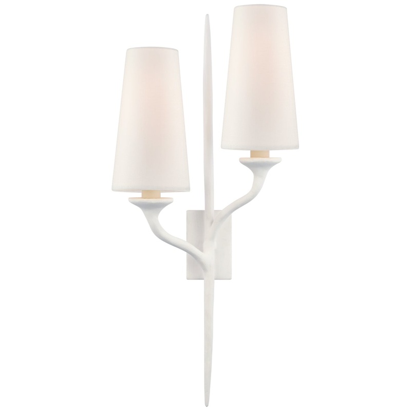 Two Light Wall Sconce from the Iberia Collection in Plaster White Finish by Visual Comfort Signature