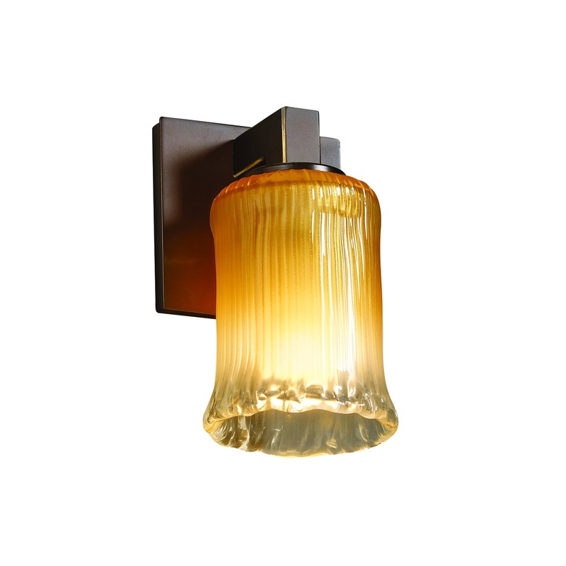Wall Sconce from the Veneto Luce Collection in Dark Bronze Finish by Justice Designs