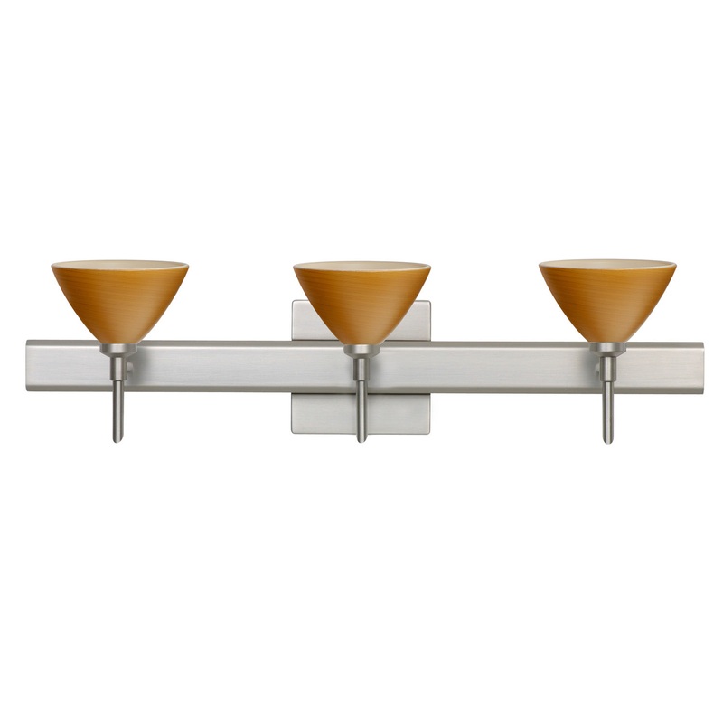 Besa 3SW-1743OK-SN-SQ Domi Three Light Wall Sconce Satin Nickel