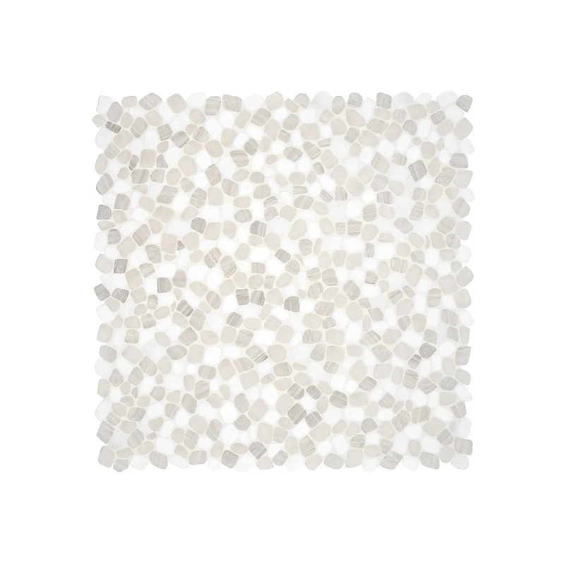 Cabana Horizon Blend Pebble Tumbled Marble Mosaic – 1 Sheet = Sqft