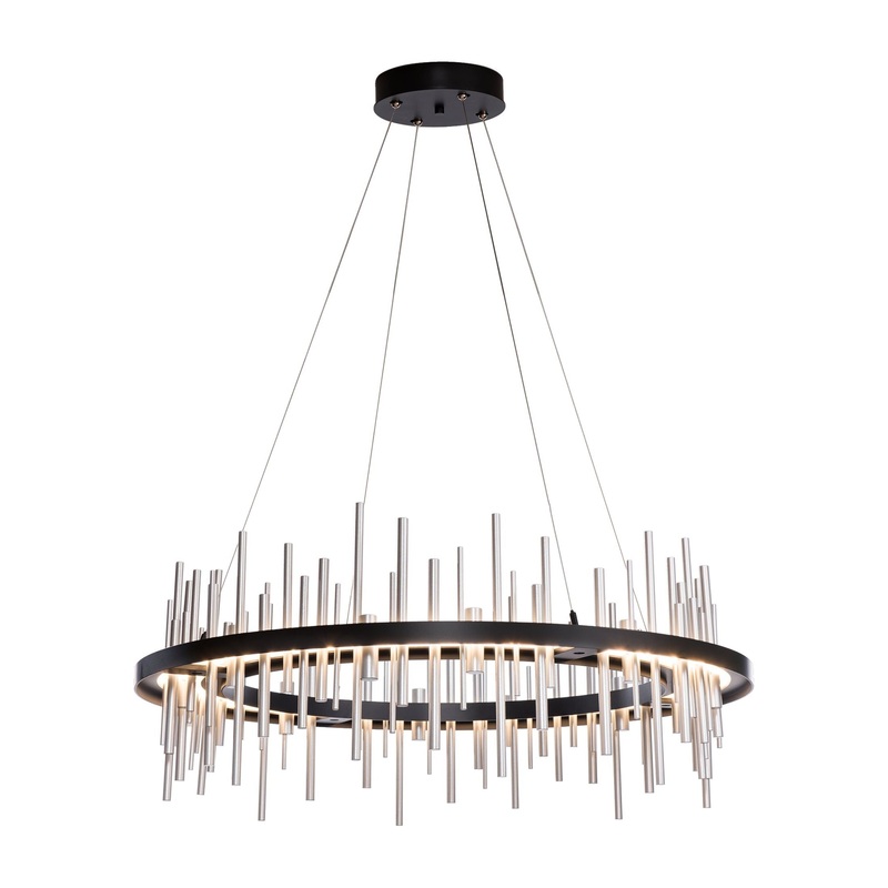 Cityscape Circular LED Pendant Black Sterling