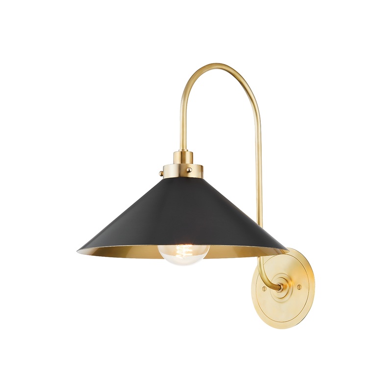 Clivedon 1-Light Wall Sconce Aged Brass/Distressed Bronze