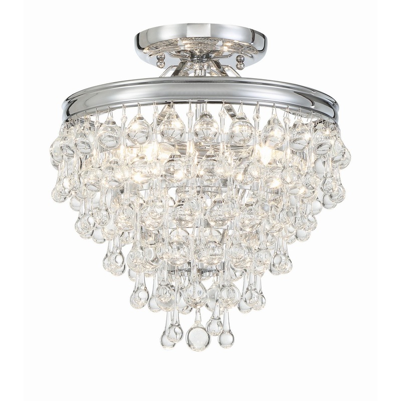 Crystorama 130-CH_CEILING Calypso Three Light Semi Flush Mount Polished Chrome