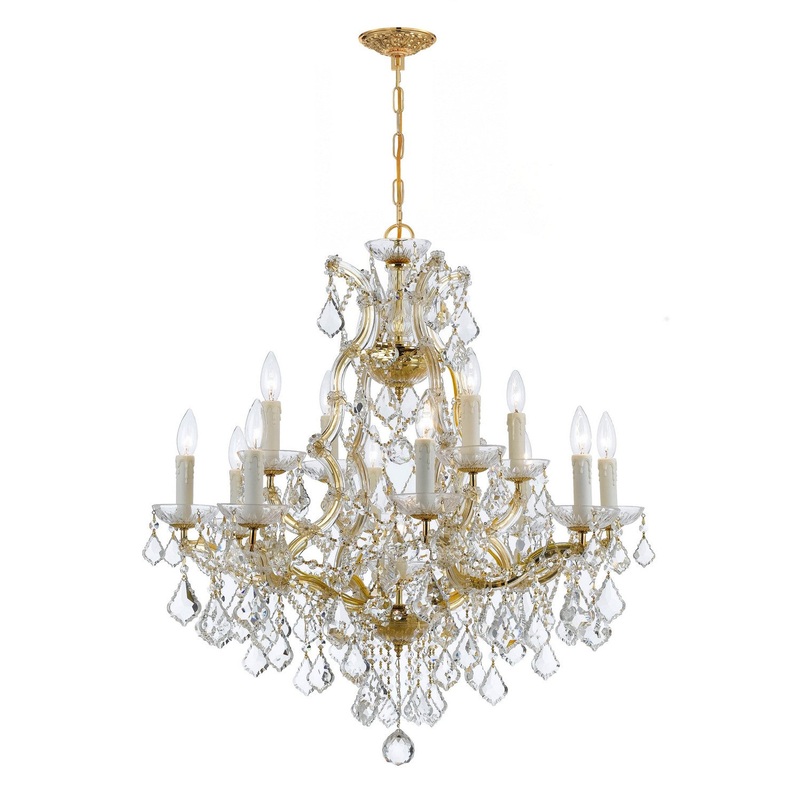 Crystorama 4412-GD-CL-SAQ Maria Theresa 13 Light Chandelier Gold