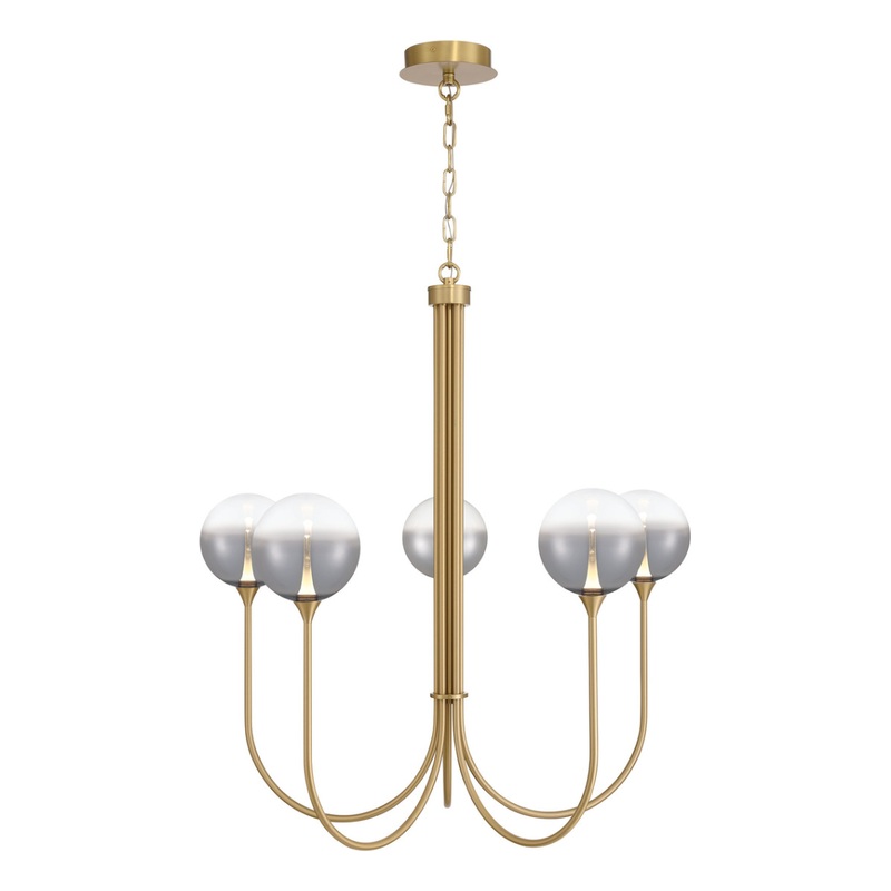 Iissa 5-Light 34″ Chandelier Gold Smoked Glass