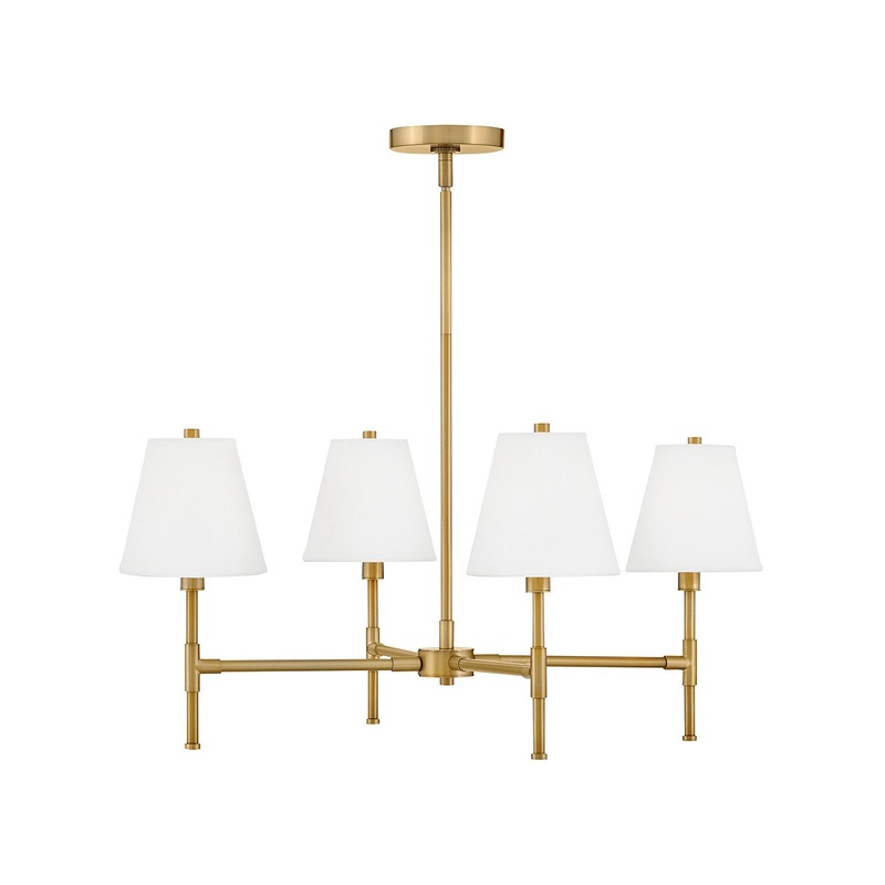 LED Chandelier from the Beale Collection in Lacquered Brass Finish by Lark