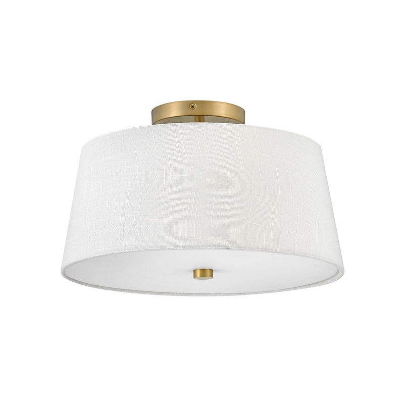LED Flush Mount from the Beale Collection in Lacquered Brass Finish by Lark