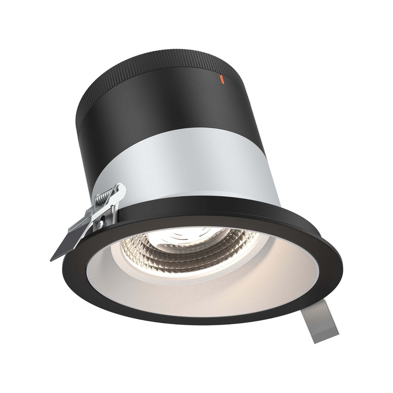 6″ Modular Downlight Alzak with Black Trim 60 Degrees Sloped Ceiling