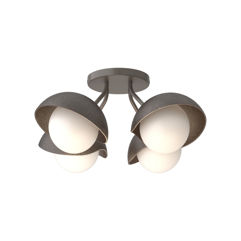 Brooklyn 4-Light Single Shade Semi-Flush Dark Smoke Oil Rubbed Bronze