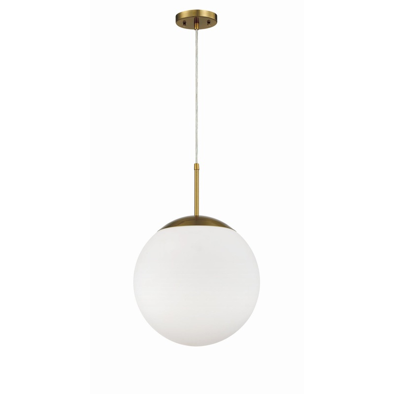 Craftmade 56893-SB-WG Gaze One Light Pendant Satin Brass