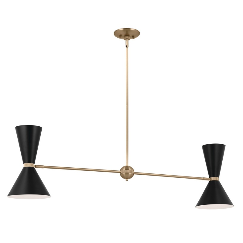 Kichler 52569CPZBK Four Light Linear Chandelier, Champagne Bronze