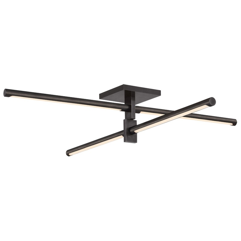 LED Flush Mount from the Axis Collection in Bronze Finish by Visual Comfort Signature
