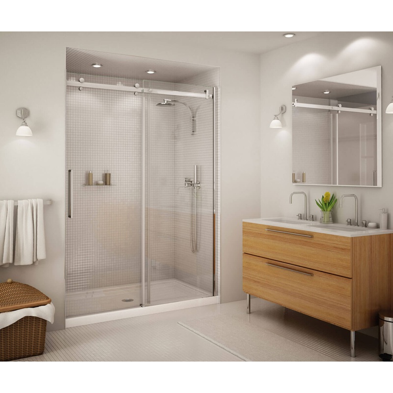 MAAX 138997-900-084-000 Halo 56 -59 x 78  in. 8mm Sliding Shower Door for Alcove Installation with Clear glass in Chrome