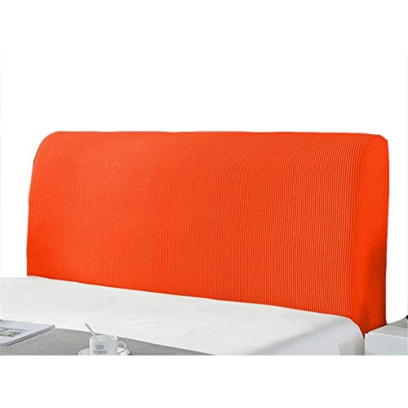 SYLC Copertura Testiera Letto, Copertura per Testiera per Letto Fodera Elastica Protezione, Protezione Elastica A Tinta Unita (180-200cm,Arancia)