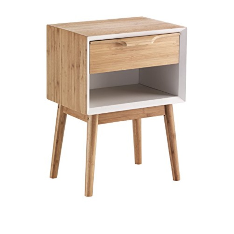 Wink design,Liepaja, Comodino / Tavolino, Legno, Marrone, 58 x 42 x 30 cm