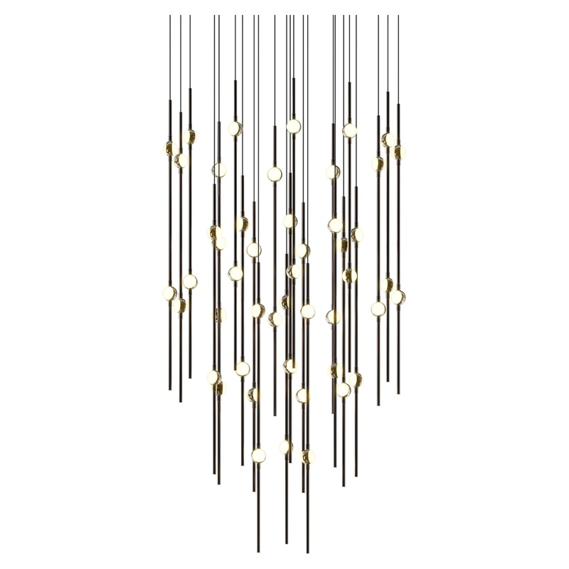 Aries 25″ Round LED Pendant Espresso Black with White Optical Acrylic 2200K 10′ Adjustable Cord