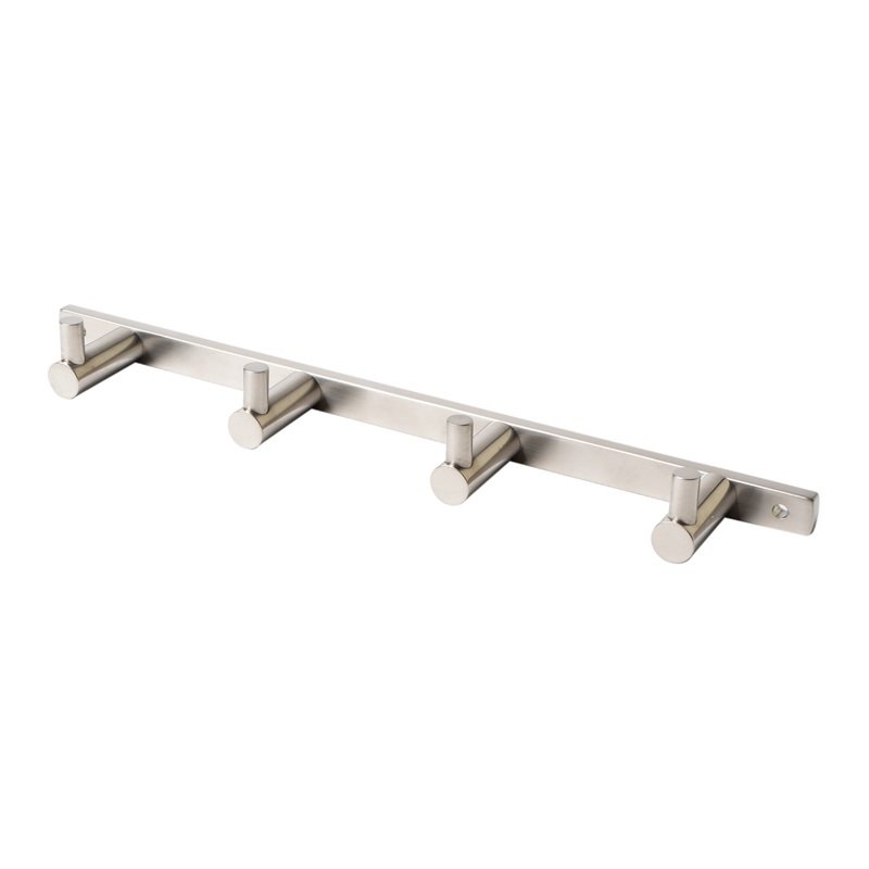 Brushed Nickel Wall Mounted 4 Prong Robe / Towel Hook