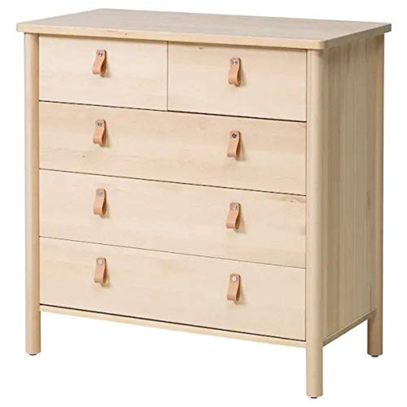 Ikea BJRKSNS Cassettiera con 5 cassetti, Betulla, 90×90 cm