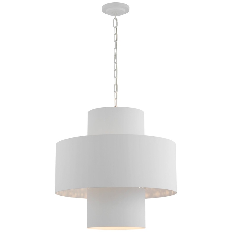 LED Pendant from the Chalmette Collection in Plaster White Finish by Visual Comfort Signature