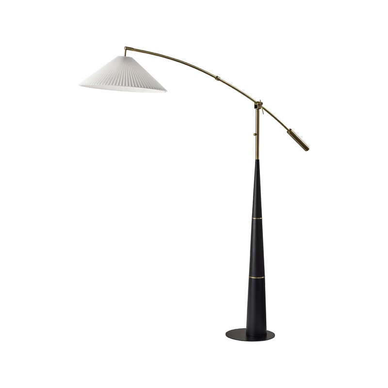Leroy Arc Lamp Black & Antique Brass
