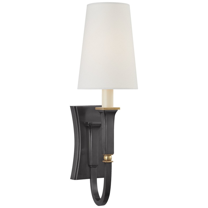 One Light Wall Sconce from the Delphia Collection in Bronze With Antique Brass Finish by Visual Comfort Signature