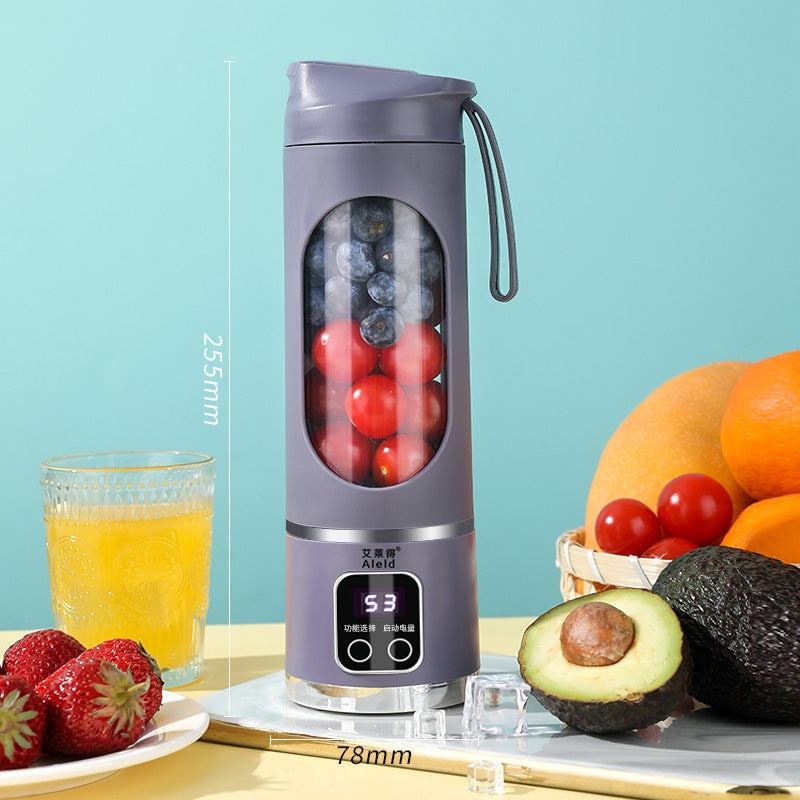 Portable Electric Juicer Blender – 450ml USB Rechargeable Smoothie Maker with 12 Blades(Purple)