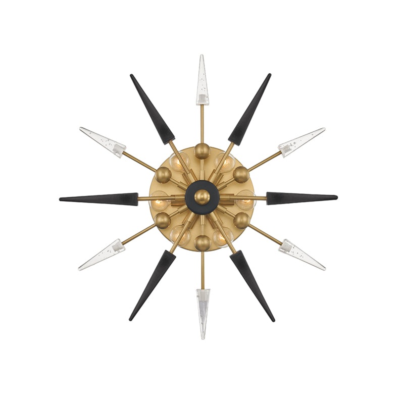 Six Light Wall Sconce from the Sparta Collection in Aged Brass Finish by Hudson Valley