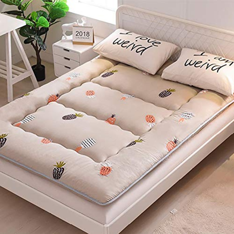 WSZGR Giapponese Pavimento Futon Materasso Tatami Tappetino Pieghevole Roll Up Lettino per Pavimenti,colorato Ananas Bambini Sleeping Pad Ananas 120x200cm/47x79inch