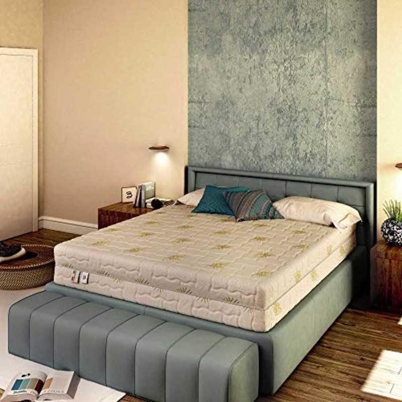 Baldiflex Materasso Matrimoniale Memory Evolution, Antidecubito, Ergonomico, Antiacaro, Traspirante, Rivestimento Sfoderabile Aloe Vera, 160x190x25 cm