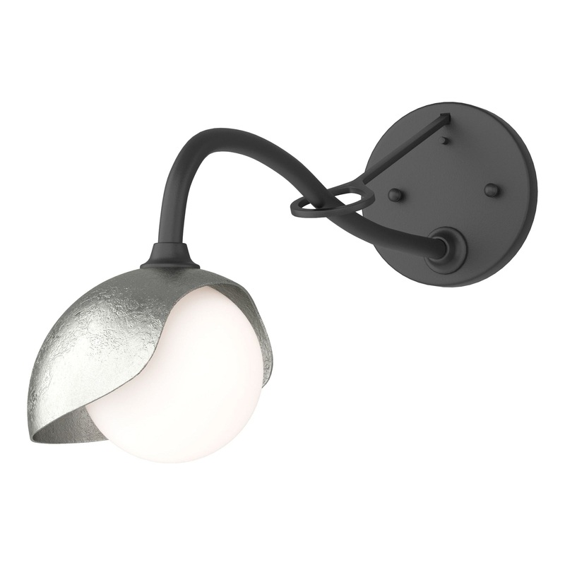Brooklyn 1-Light Single Shade Long-Arm Sconce Black Sterling