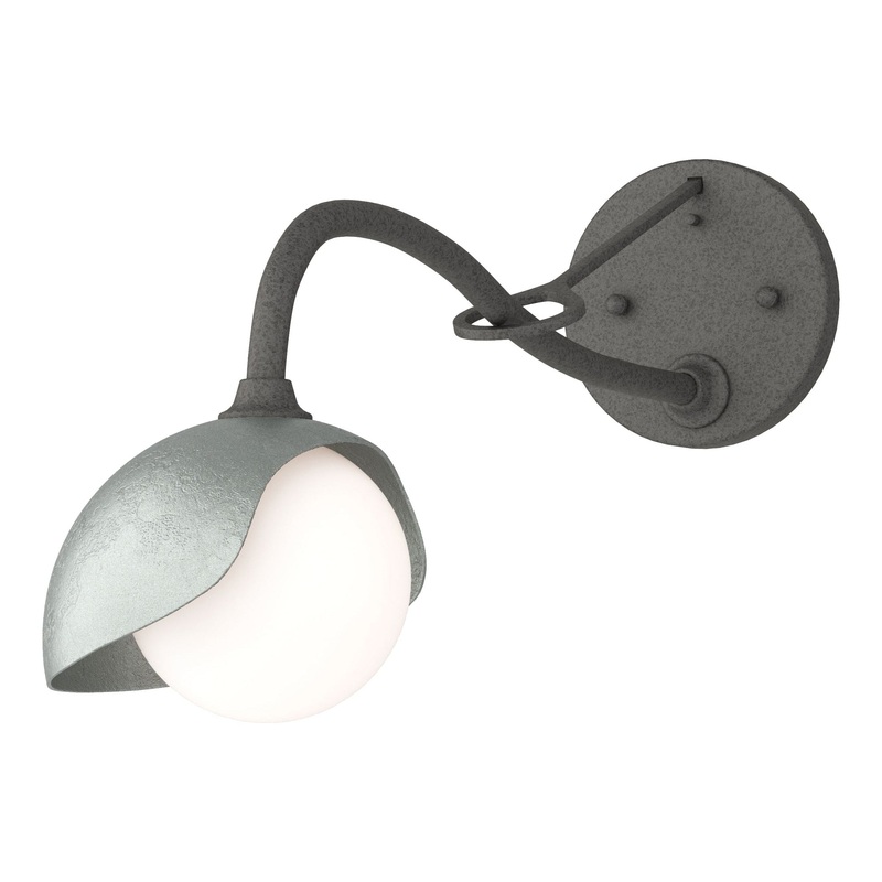 Brooklyn 1-Light Single Shade Long-Arm Sconce Natural Iron Vintage Platinum