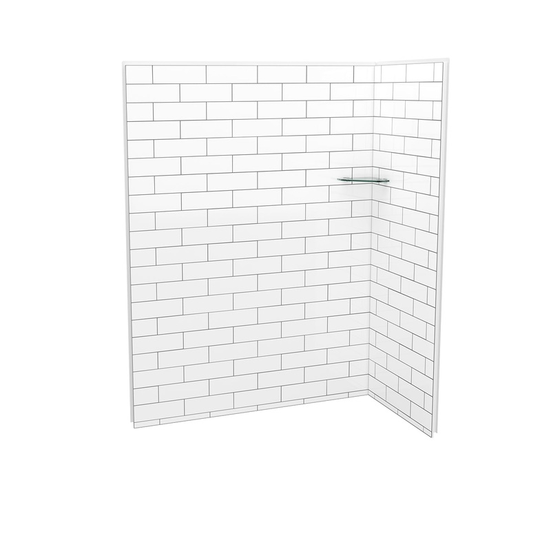 MAAX 107466-301-526 Utile 6036 Composite Direct-to-Stud Two-Piece Corner Shower Wall Kit in Metro Tux