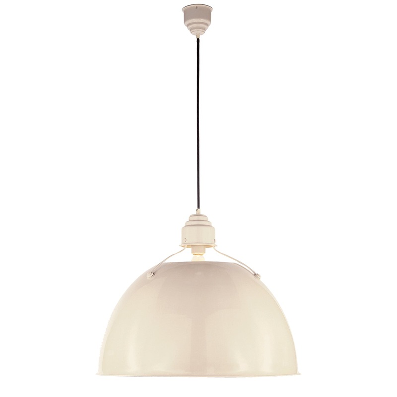 One Light Pendant from the Eugene Collection in Lightly Antique White Finish by Visual Comfort Signature