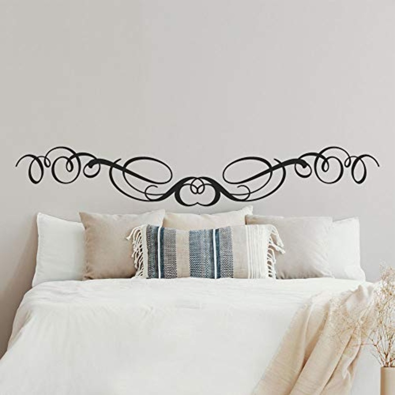 T-MK381 – Adesivi per testiera del letto, 23 x 140 cm, colore: Nero