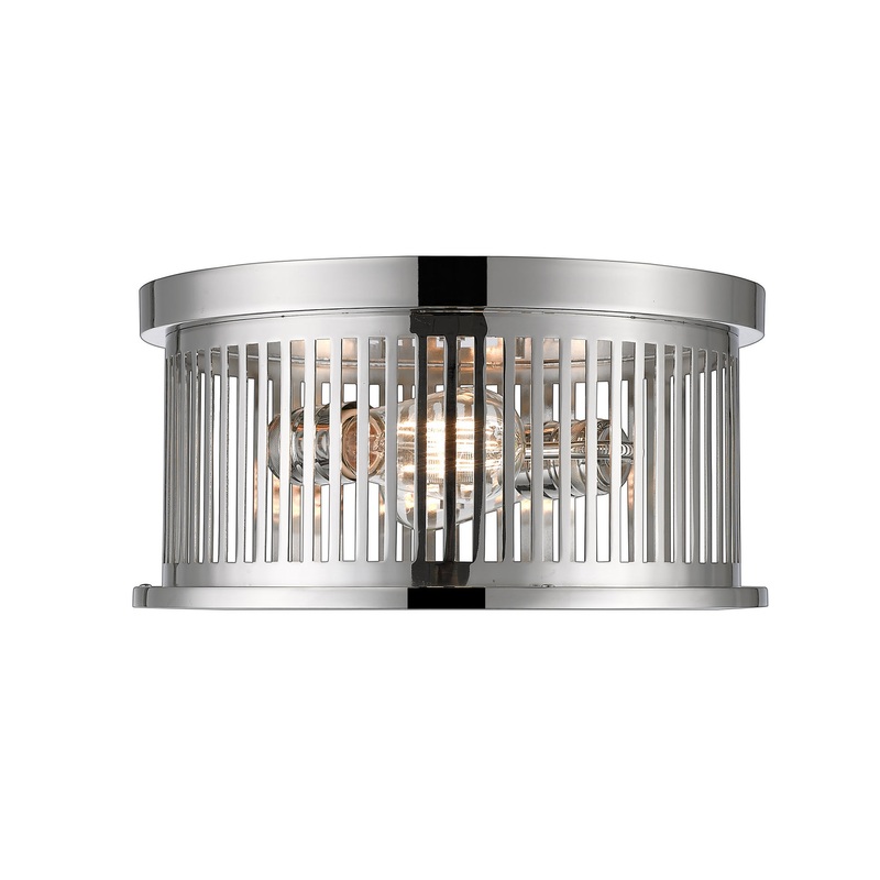 Two Light Flush Mount from the Camellia Collection in Polished Nickel Finish by Z-Lite