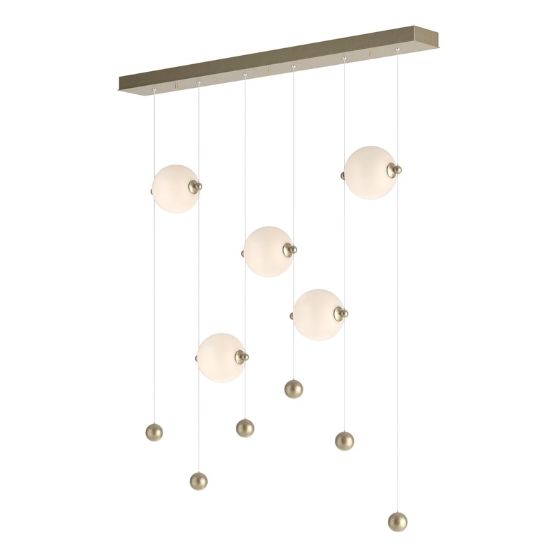 Abacus 5-Light LED Pendant Soft Gold Opal Glass (GG)
