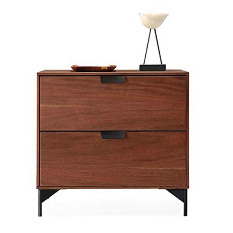 Arredamento Com e cassettiere Massiccio Comodino in Legno Piccoli Quadrati Tabella stoccaggio Gambe di tavoli cassetto Hardware (Color : Brown, Size : 53 * 41 * 50cm)