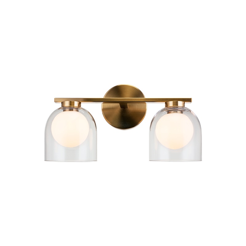 Derbishone 2-Light Wall Sconce Aged Gold Brass