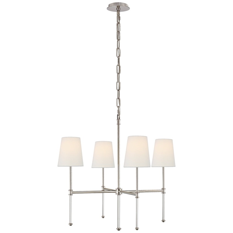Four Light Chandelier from the Camille Collection in Polished Nickel Finish by Visual Comfort Signature