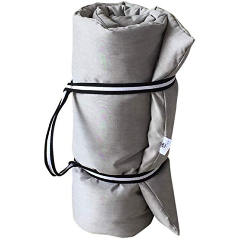 FUTON Italy – Futon 65 x 200 x 8 cm, Pieghevole e trasportabile, per shiatsu, Yoga e Massaggio in Puro Cotone + Cintura Yogi (Ecr)