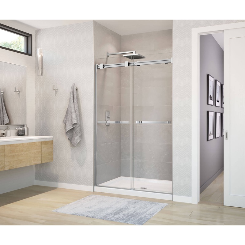 MAAX 420003-541-001-100 B3Square 4836 Acrylic Alcove Shower Base in White with Anti-slip Bottom with Center Drain