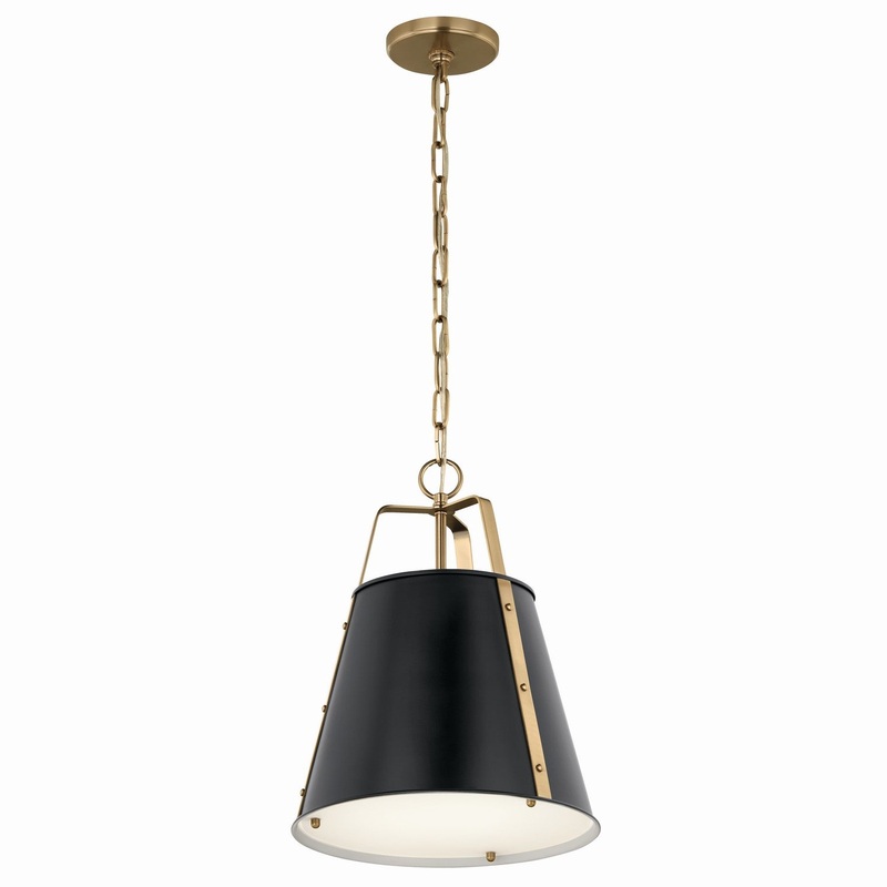 One Light Pendant from the Etcher Collection in Black Finish by Kichler
