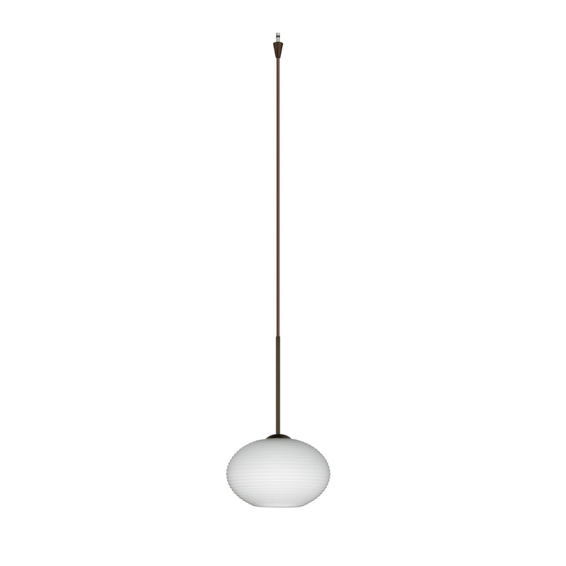 One Light Pendant from the Lasso Collection in Bronze Finish by Besa