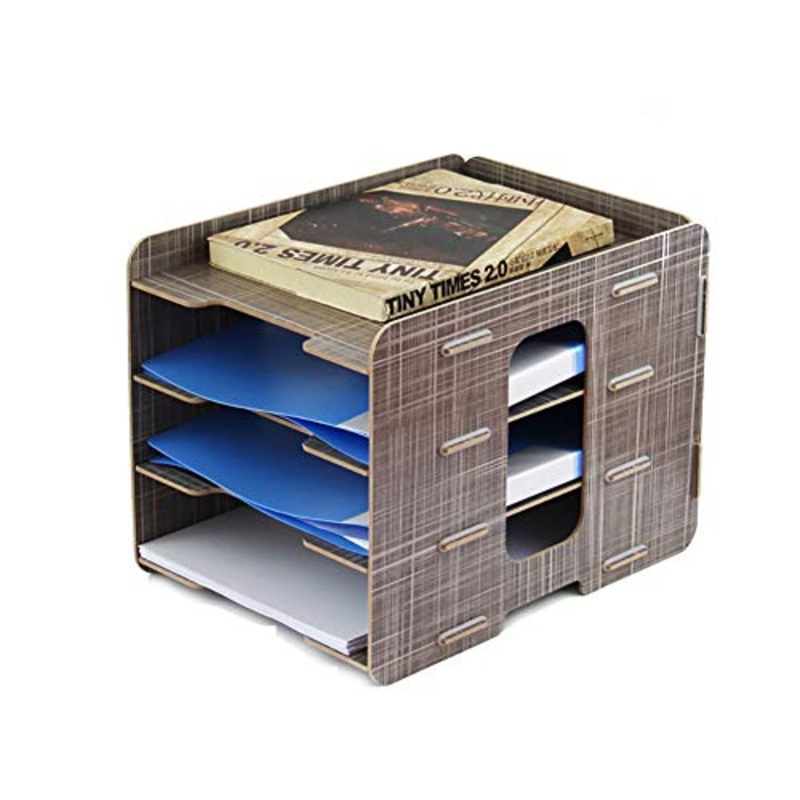 Schedario Classificatore Verticale Schedario, Classificatore Da Tavolo In Legno, 4 Strati Di Articoli Per Ufficio Creativi, Cartella Della Scatola Di Immagazzinaggio Di Libri A Pi Strati, Per Uso Uff