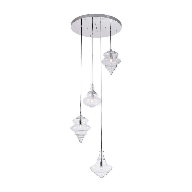 Vintage 4-Light Pendant Chrome