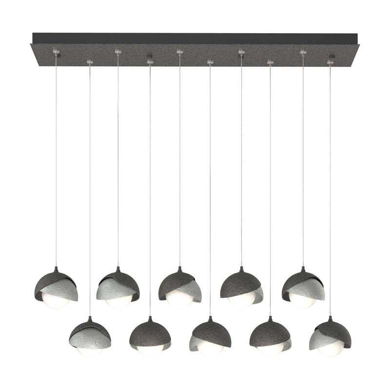 Brooklyn 10-Light Double Shade Pendant Natural Iron Vintage Platinum