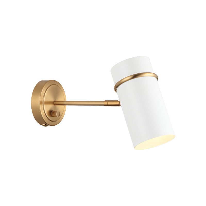 Cilindro 1-Light Wall Sconce Aged Gold Brass & White