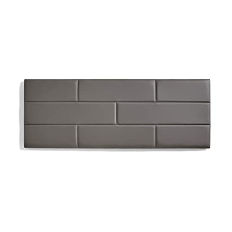 ECCOX – Testiera del letto in similpelle resistente alle macchie di mattoni – Testiera imbottita in similpelle con imbottitura in schiuma e rinforzo dello schienale – Letto 160-162x57x5 cm Grigio